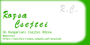 rozsa csejtei business card