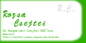 rozsa csejtei business card